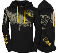 HOTSPOT DESIGN Fishing Mania CatFish, XXXL, noir-jaune, sweat à capuche, 010300506