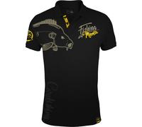 HOTSPOT DESIGN Polo Shirt Fishing Mania Carpfishing, M, noir-jaune, Polo de pêche à la carpe, 010200302