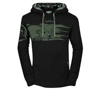 HOTSPOT DESIGN Sweatshirt à Capuche Carp Fishing, Noir, Camouflage à l'Intérieur de la Capuche, Taille L, 010301103