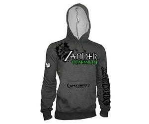 HOTSPOT DESIGN Zander Obsession, Sweat à Capuche pour Les Pêcheurs, Gris, Taille L, SW-ZAND01L