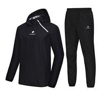 HOTSUIT Combinaison Sudation Hommes pour Sweat Survêtement Sauna Veste Pantalon et fitness et boxing sport et fitness Sweat Vêtements de Sudation Noir-3XL