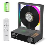 HOTT - Lecteur CD portable, rétro Bluetooth 5.3 pour la maison, lecteur de musique avec haut-parleur HiFi, 4000 mAh remplaçable/contrôle à distance/veilleuse RVB/minuterie/disque U/Micro SD/lecteurs
