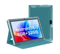HOTTABLET Tablette 7" Android 14.0 avec étui de protection, 8 Go (4 + 4 Go extension) RAM + 32 Go de ROM, écran IPS, double caméra, Bluetooth 5.0 WiFi Tab (bleu marine)