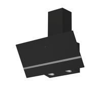 Hotte 80 CM Tête Creuse Capot Plongeant Hotte Murale Verre Noir LED respekta