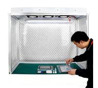 Hotte à flux laminaire - Banc de nettoyage vertical avec 3 ventilateurs pour un travail sans poussière, armoire à circulation d'air portable pour une propreté maximale