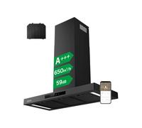 Hotte Apisrante Murale 90cm-Class 650 m³/h-4 Vitesses et Fonction Boost-Silencieuse-Evacuation ou Recyclage-Tactile-Wi-Fi-LED Dimmable-CD9102B-P
