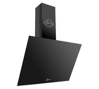 Hotte aspirante 60 cm Noir Verre GURARI 286 BL 6 Pr, Hotte de Cuisine efficacité énergétique A, Hotte Inclinée 1000m³/h, Hotte Murale télécommande