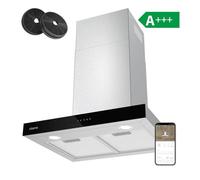 Hotte Aspirante 60cm A+++ 650m3/h APP Contrôle et Commande Tactile Booster Fonction Extracteur de cuisine Inox CIARRA
