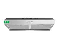 Hotte Aspirante 60cm 200 m³/h,Hotte Casquette,Évacuation/Recyclage,Éclairage LED,Inox