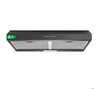Hotte Aspirante 60cm 200 m³/h,Hotte Casquette,Évacuation/Recyclage,Éclairage LED,Noir