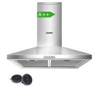 Hotte Aspirante 60cm Comfee - 400 m³/h 2 Filtres à Charbon - 3 Vitesses - Recyclage & Évacuation - LED lampe - Inox