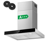 Hotte Aspirante 60cm, Tactile, 400m m³/h, 3 Vitesses,Classe A+++,Hotte de Cuisine,Murale,Inox,Éclairage LED, hotte