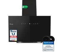 Hotte Aspirante 80cm Évacuation Recyclage Murale Inclinée Noire Contrôle Gestuel [EEK: A+++]