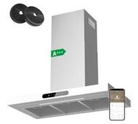 Hotte aspirante 90cm Wi-Fi APP Contrôle Tactile 650m3/h 4 Vitesses Fonction Boost LED Réglable CD9102W Ciarra Blanc G