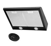 Hotte aspirante avec filtre - Hotte encastrable - Conduit / recirculation - 60 cm de large - Couleur : noir - Boîtier en acier inoxydable - Éclairage LED