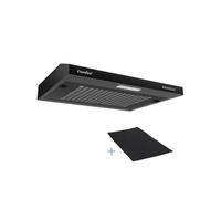 COMFEE'SLIF17B-60 LED,Hotte aspirante 60 cm, sous comptoir, 2 modes d'aspiration - 3 niveaux de vitesse - Noir
