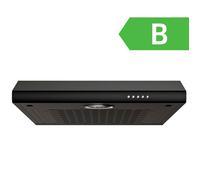 Hotte Aspirante Casquette Visière 60cm FIREGAS -3 Vitesses - Évacuation et Recyclage - Classe B - Filtre en Coton - Noir