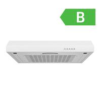 Hotte Aspirante Casquette Visière 60cm FIREGAS -3 Vitesses - Évacuation et Recyclage - Classe B - Filtre en Coton - Blanc