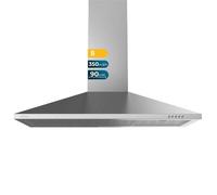 Cecotec Hotte aspirante 90 cm Pyramidale Bolero Flux PM 903500 Inox B. Moteur 65 W, Finition inox, Aspiration 350 m3/h, Commande mécanique, 3 niveaux de puissance, Lumière et Filtre à charbon