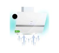 Klarstein Clara Hotte Aspirante 60cm, Hottes de Cuisine Inclinées, Filtre de Hotte en Aluminium, Débit d'Air Puissant 509 m³/h, Eclairage à LED, Efficacité Classe A, Hotte Efficace avec Evacuation