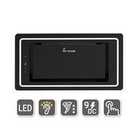 Hotte aspirante cuisine 52 cm | Hotte Îlot | acier inoxydable | verre noir | arrête automatiquement | LB520