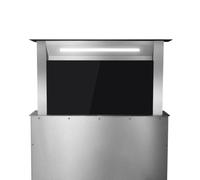 Hotte aspirante cuisine 60 cm | Hotte Aspirante vers le bas | acier inoxydable | verre noir | arrête automatiquement | Opération tactile | DRAFT600