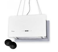 KKT KOLBE / Hotte Îlot / Hotte aspirante / 60cm / acier inoxydable / verre blanc / CUBE60W