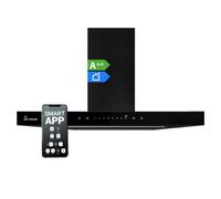 Hotte aspirante cuisine 60 cm | Hotte Murale | acier inoxydable | verre noir | WiFi | arrête automatiquement | Opération tactile | FLAT6006S