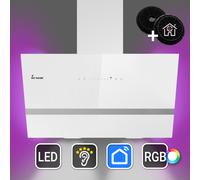 KKT KOLBE Hotte aspirante 80 cm | 782 m³/h Drainage et circulation | Sans tête | Montage mural | Verre blanc | Application WiFi intelligente Wi-Fi | Éclairage LED RGBW | EASY8005WM