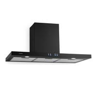 Hotte aspirante cuisine 90 cm - Klarstein - 600m³/h - hotte inclinee avec 3 vitesses - LED - hotte murale classe A++ - noir
