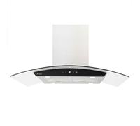 Hotte aspirante cuisine 90cm Hotte Îlot acier inoxydable verre noir WiFi