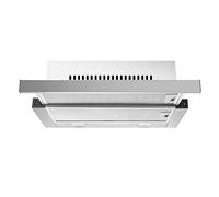 Hotte aspirante de cuisine, hotte aspirante en acier inoxydable, ventilateur d'extraction intégré de 600 mm avec lumière LED, boucle intérieure, hotte extractible cachée, hotte ventilée par le haut