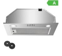 Hotte Aspirante Encastrable 52cm, 300m³/h, 3 Vitesses, Évacuation & Recyclage,hotte aspirante en inox [Classe énergétique A]