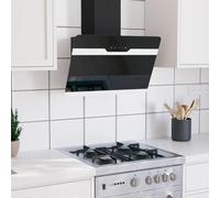 Hotte Aspirante, Hotte de Cuisine Hotte Casquette Hotte murale 60 cm Acier et verre trempé Noir