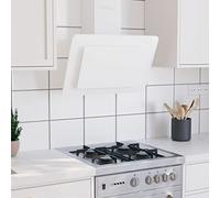 Hotte Aspirante, Hotte de Cuisine Hotte Casquette Hotte murale 60 cm Acier inoxydable et verre trempé Blanc
