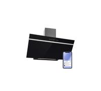 Hotte aspirante - hotte décorative murale - contrôle par application - extraction ou recyclage - hotte aspirante 90cm - led - noir