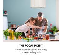 Hotte aspirante îlot Barett Ø35cm recirculation 558 m³/h LED filtre à charbon actif B