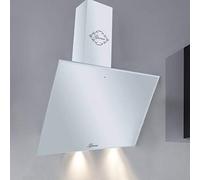Hotte Aspirante Inclinée 60 cm GURARI GCH 286 WH 6 Prime, Hotte Décorative Murale verre blanc, Hotte de Cuisine avec set de recirculation 1000m³/h, TouchControl et télécommande, minuterie