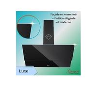 Hotte aspirante inclinée - GURARI - GCH D 268 8 Prime - 80 cm - Noire - Verre - A - 1000 m³/h