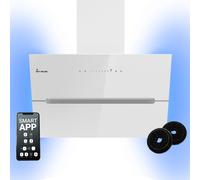 Hotte aspirante KKT KOLBE 60 cm 782 cbm/h Recyclage de l'air Évacuation de l'air Hotte murale sans tête Blanc Verre Smart WiFi App WLAN Éclairage RGBW-LED ECCO6005WM