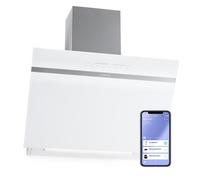 Hotte aspirante - Klarstein Ava 60 cm 515 m³-h - CEE Mode d'extraction - Contrôle par app - Affichage numérique - LED - Blanc