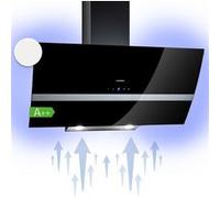 Klarstein Hotte aspirante Clara 90 cm – inclinée, filtre aluminium, 509 m³/h, LED, Classe A