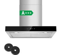 Hotte aspirante murale, 400 m³/h d'évacuation d'air, ultra-silencieuse 52 dB, efficacité énergétique A+++, EU