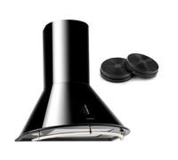 Hotte aspirante murale décorative Klarstein Lumio Neo 60cm - évacuation 610 m³-h - classe A - inox noir