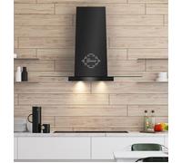 Hotte aspirante murale - GURARI - 466 90 BL Pr - 90 cm - 1000 m³/h - Noir avec verre