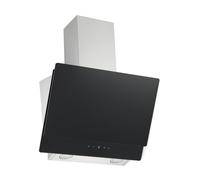 Hotte aspirante Respekta sans tête | Hotte aspirante inclinée 60 cm | Boîtier acier inoxydable avec écran en verre blanc | Fonction d'évacuation et de recyclage de l'air | CH77060SA | A | 53-66 dB