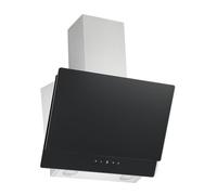 Hotte aspirante Respekta sans tête | Hotte aspirante inclinée 60 cm | Boîtier acier inoxydable avec écran en verre blanc | Fonction d'évacuation et de recyclage de l'air | CH77060SA | A | 53-66 dB