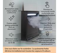 Hotte aspirante escamotable Royal Flush Eco Klarstein 90 cm 576 m³ h A+ Noir G
