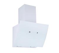 Hotte aspirante sans tête Respekta/Hotte inclinée de 60 cm/Boîtier en acier inoxydable avec écran en verre blanc/Fonction d'extraction et de recyclage de l'air / CH99060WA / A / 66-72 dB