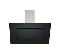 Hotte aspirante sans tête Respekta/Hotte inclinée de 90 cm/Boîtier en métal avec écran en verre noir/Fonction d'extraction et de recyclage de l'air / CH99040-90S / A / 42-62 dB